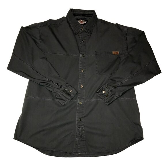 HARLEY DAVIDSON BUTTON WINGS SHIRT SZ XL GRAY BIKER MOTORCYCLE EMBROIDERED MENS - Picture 4 of 5